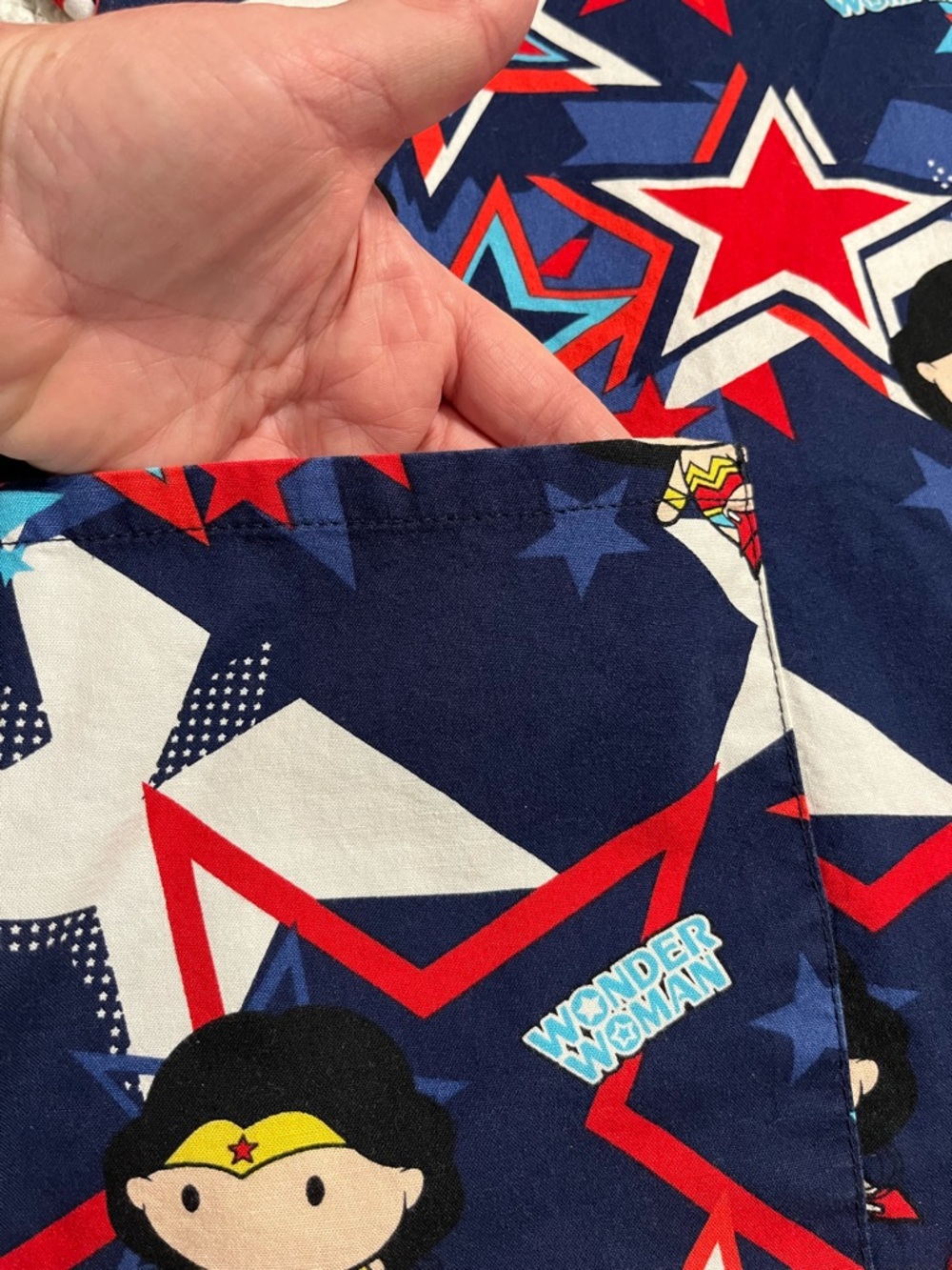 DC Comics Wonder Woman Mock Wrap Scrup Top - Picture 3 of 10